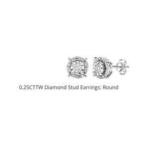 0.25CTTW Diamond Stud Earrings Round